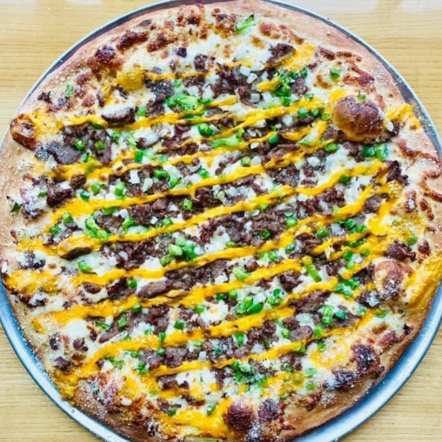 12" Philly Cheese Steak Pizza.
