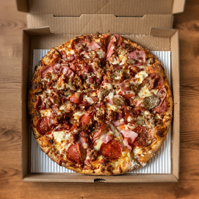 14" Carnivore Pizza.